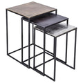 19 In. W Gray Finish Square Shape Wood Frame End Table 8 X 11