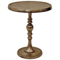 19 In. W Natural Finish Round Shape Wood Frame End Table 8 X 11