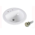 19 Inch European Style Oval Shape Porcelain Ceramic Bathroom Topmount Over The Counter Sink With Umbrella Pop Up Drain