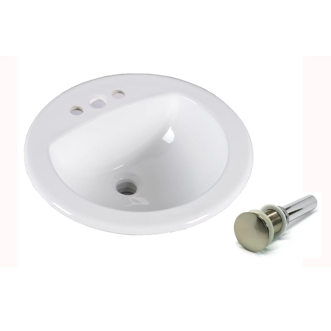 19 Inch European Style Oval Shape Porcelain Ceramic Bathroom Topmount Over The Counter Sink With Umbrella Pop Up Drain