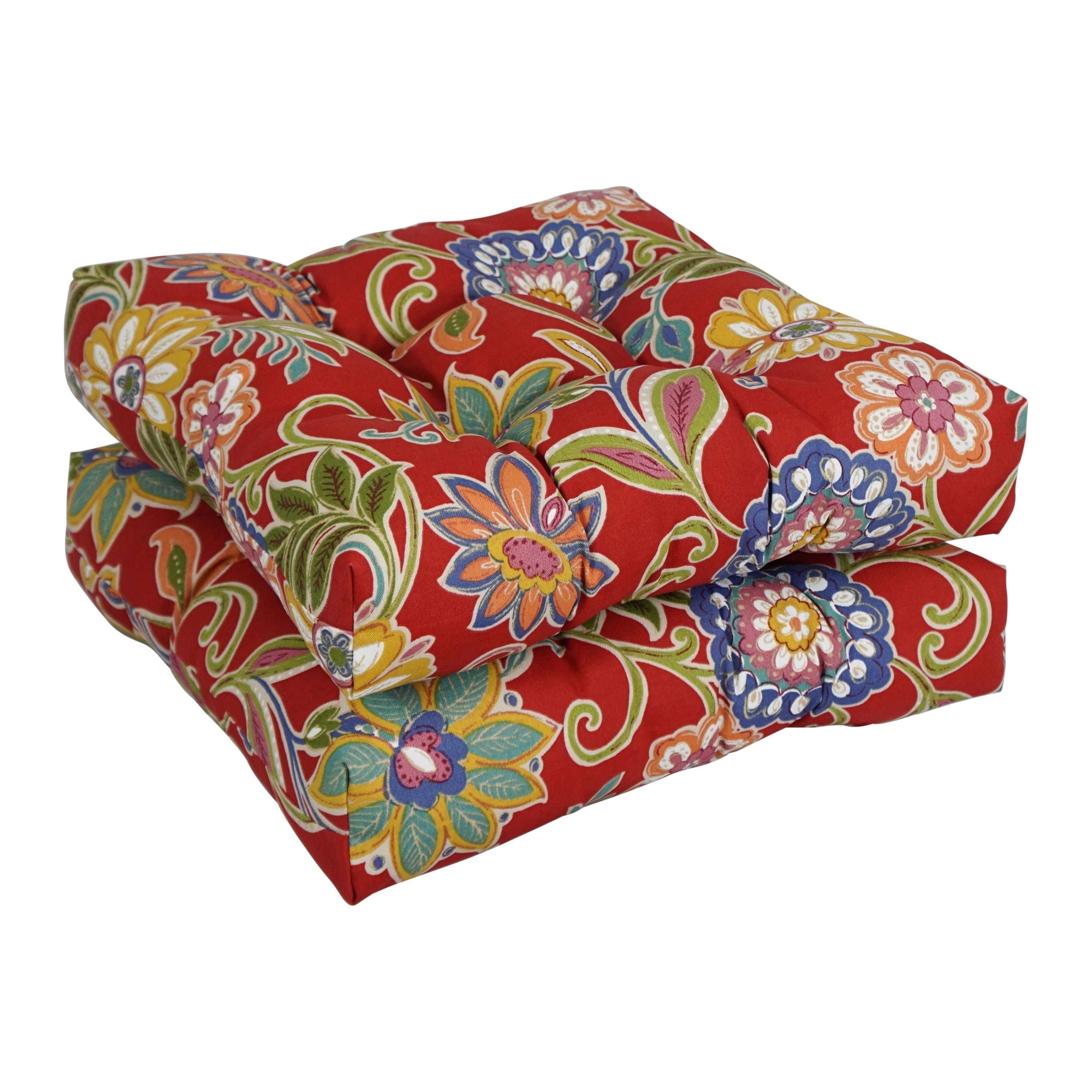 Blazing Needles 19 Inch Spun Poly Outdoor Chair Rocker Cushions Set Of 2 19 X 19