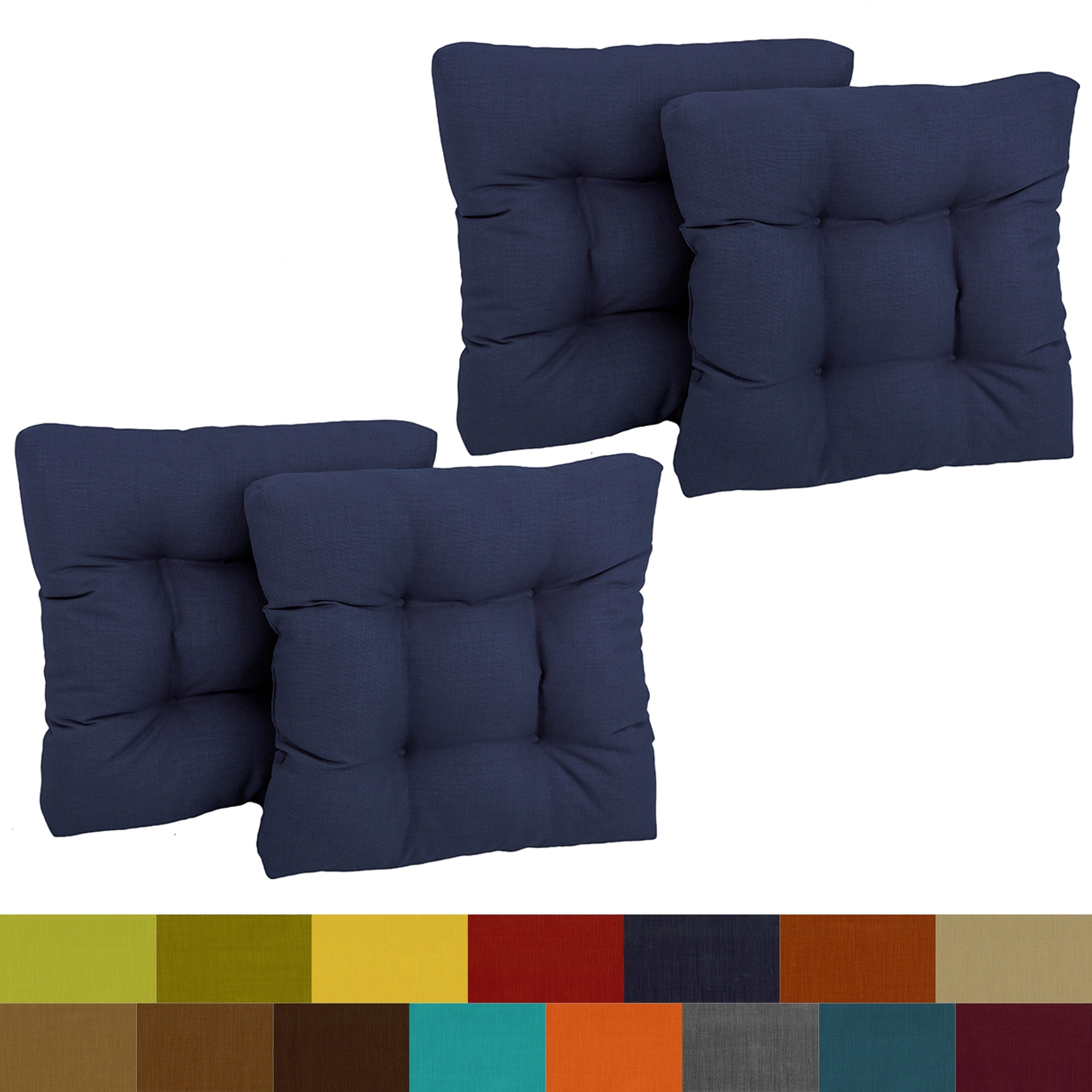 Blazing Needles 19 Inch Spun Poly Chair Rocker Outdoor Cushions Set Of 4 19 X 19