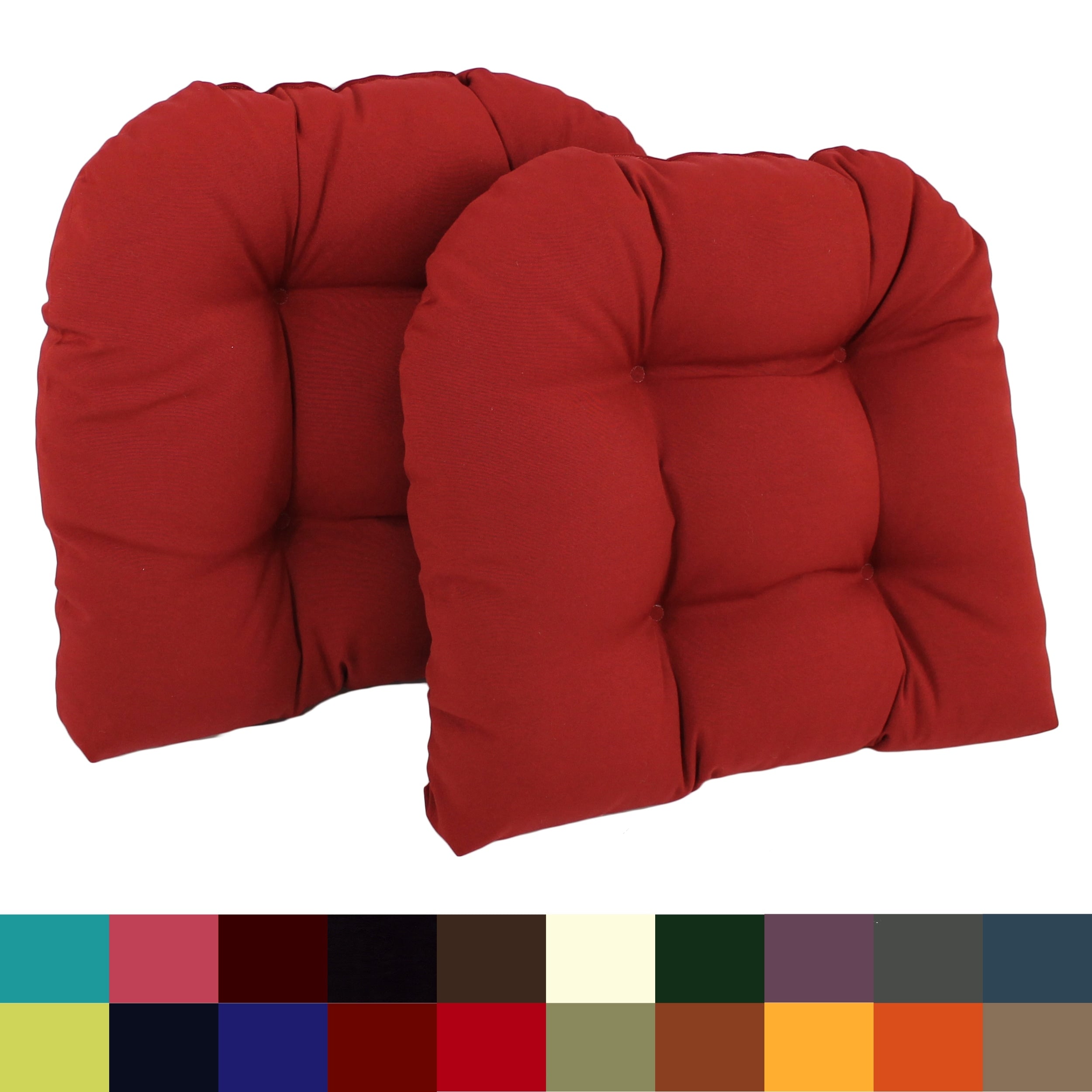 Blazing Needles 19 Inch U Shaped Solid Chair Cushion Set Of 2