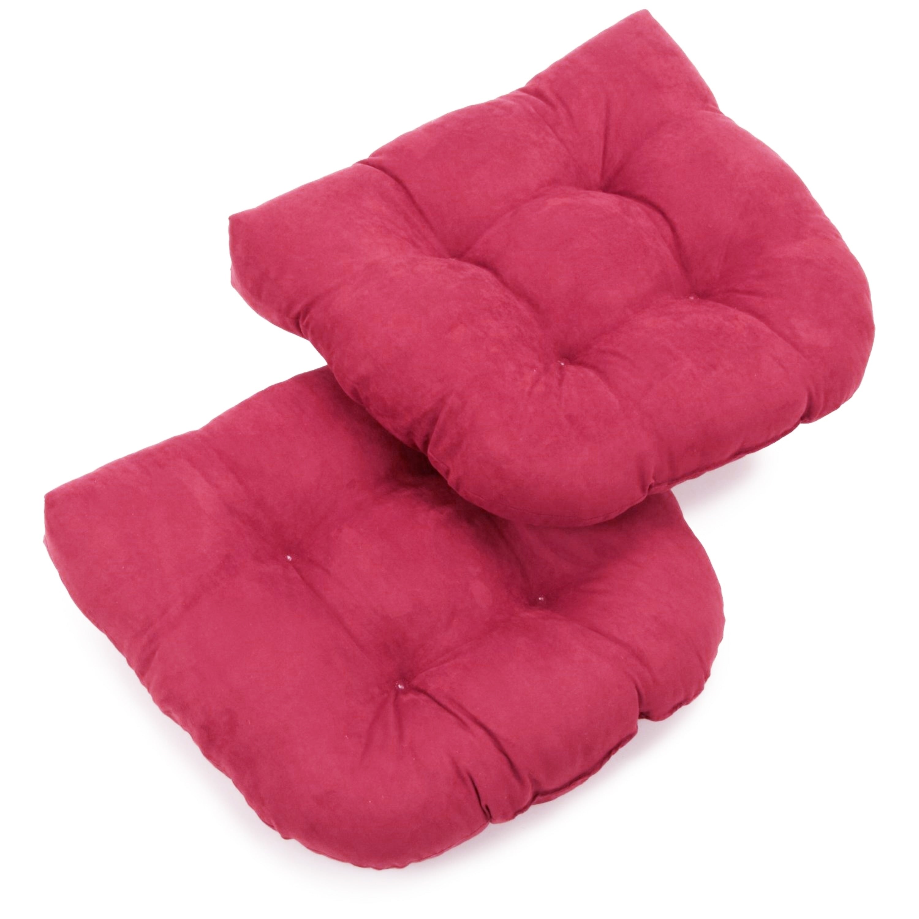 Blazing Needles 19 Inch U Shaped Microsuede Chair Cushion
