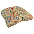 19 Inch U Shaped Spun Polyester Outdoor Tufted Dining Chair Cushion