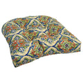 19 Inch U Shaped Spun Polyester Outdoor Tufted Dining Chair Cushion