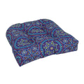 19 Inch U Shaped Spun Polyester Outdoor Tufted Dining Chair Cushion