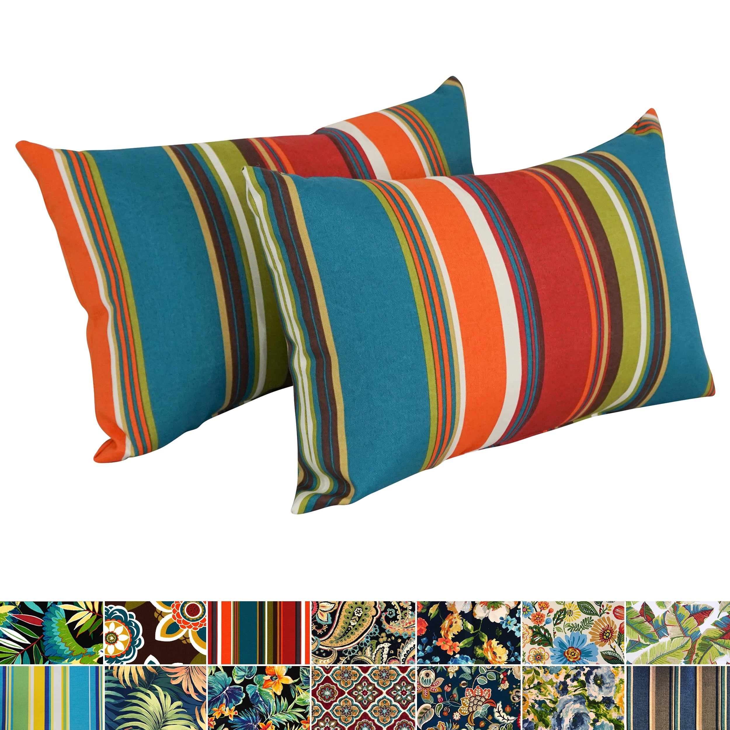 Blazing Needles Indoor Outdoor Lumbar Pillow Set Of 2