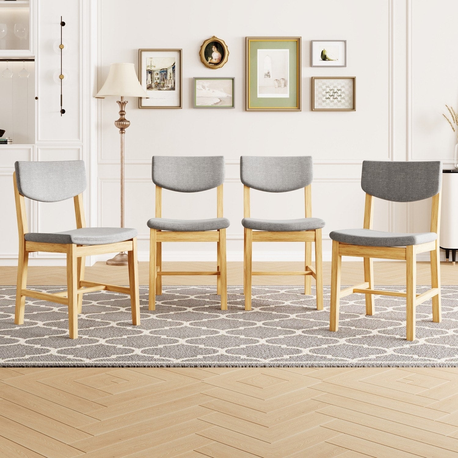 19.02 Farmhouse Upholstered Dining Chair Set Of 4