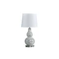 19.5 In Mirror Glass Mosaic Silver Chrome Polyresin Table Lamp