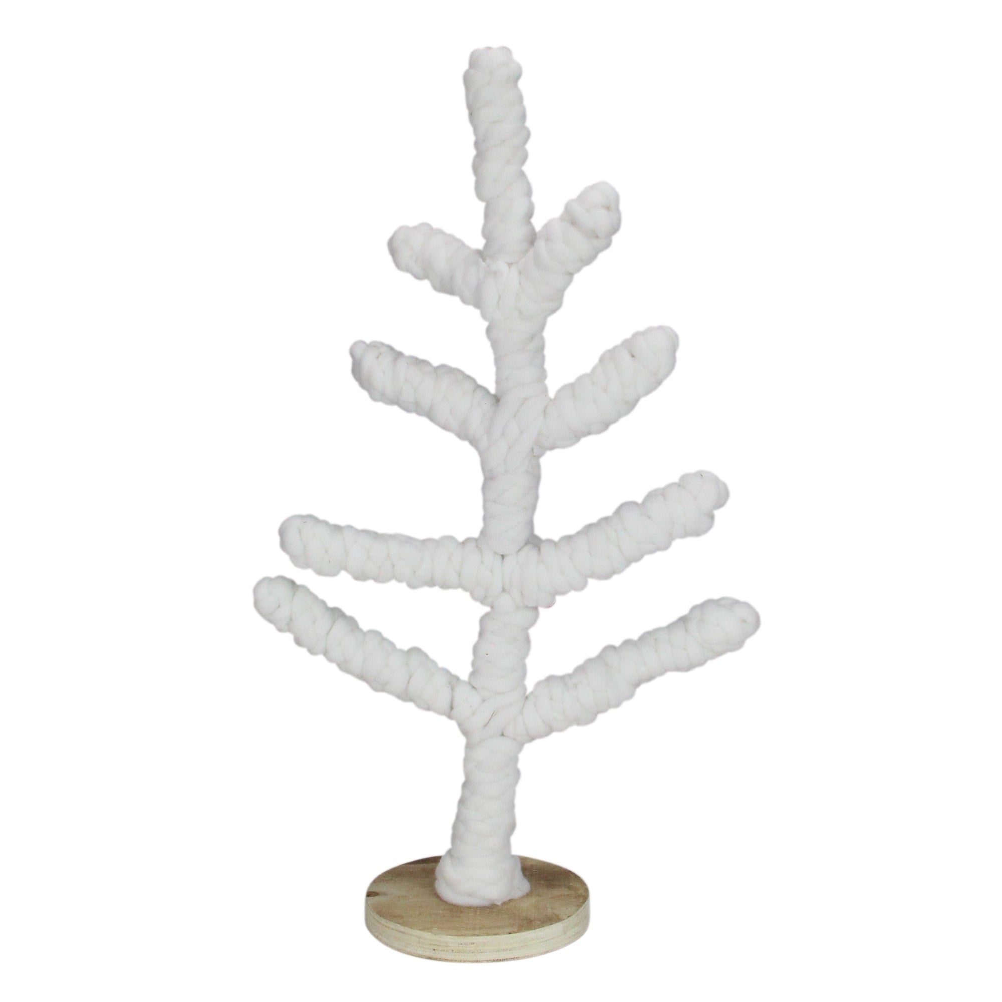 19.5 White Yarn Wrapped Table Top Christmas Tree N A