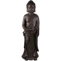 19.5 Gray Standing Buddha With Lotus Outdoor Garden Statue