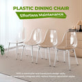 19.68 Modern Acrylic Dining Chair With Metal Legs Set Of 4