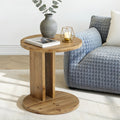 19.68 Round C Shaped Solid Wood End Table