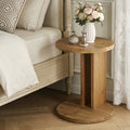19.68 Round C Shaped Solid Wood Nightstand