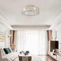 19.6 Crystal Flush Mount Ceiling Fans With Remote Without Bulbs