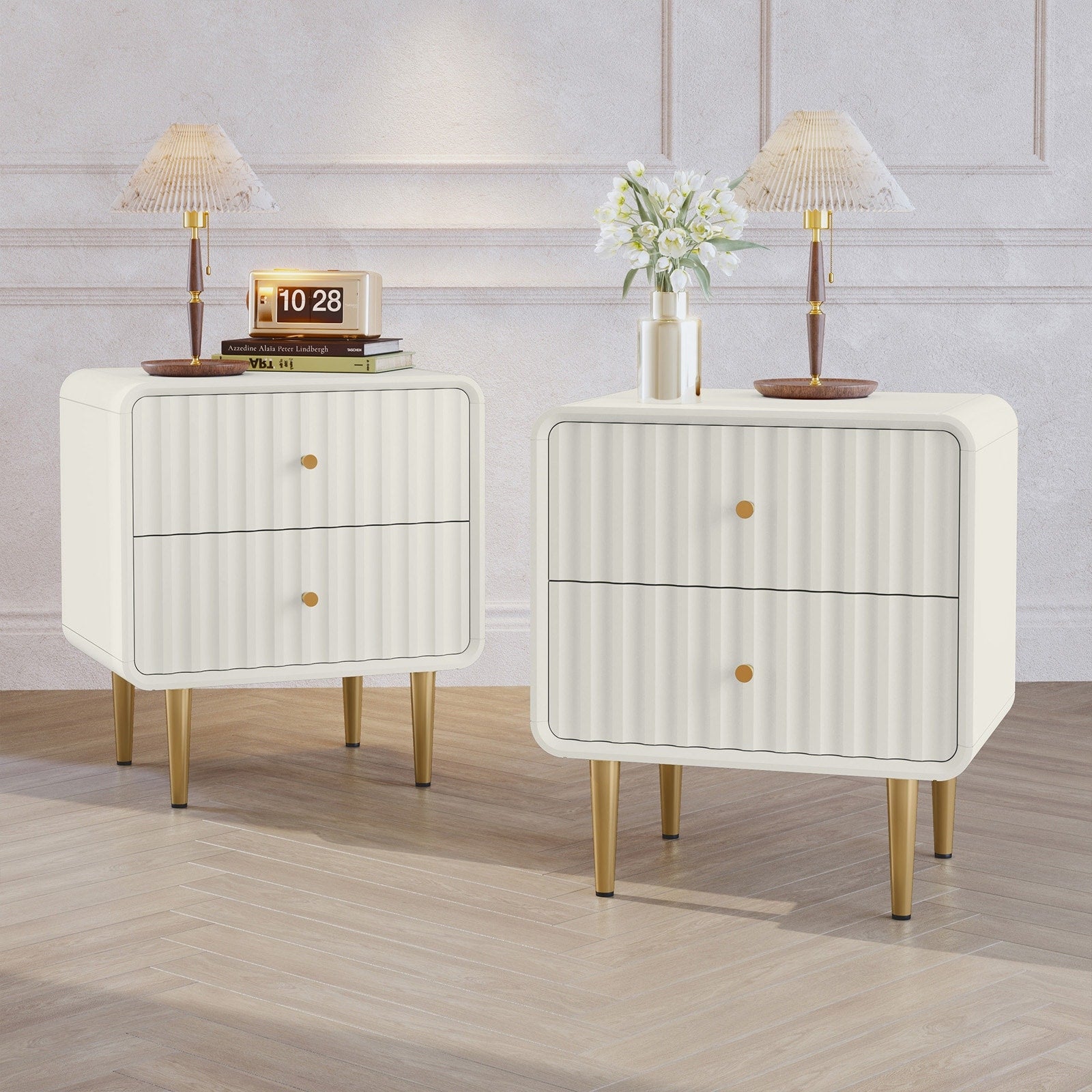 19.6 W Modern Nightstand Set Of 2