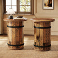 19.7 Inch Tall Round End Table For Living Room. Nightstand For Bedroom Small Space