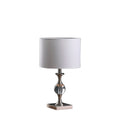 19.75 Satin Nickel Solid Crystal Orb Metal Table Lamp In Silver
