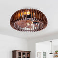 19.7 Farmhouse Flush Mount Ceiling Fans With Lights And Remote Control Rustic Low Profile Wood Ceiling Fan
