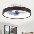 19.7 Modern Flush Mount Ceiling Fan With Light And Remote Dimmable Led Light Fixture 6 Speeds Quiet Dc Motor Wood Ceiling Fan