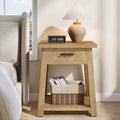 19.7 Square Nightstand With Drawer And Open Shelf End Table For Bedroom