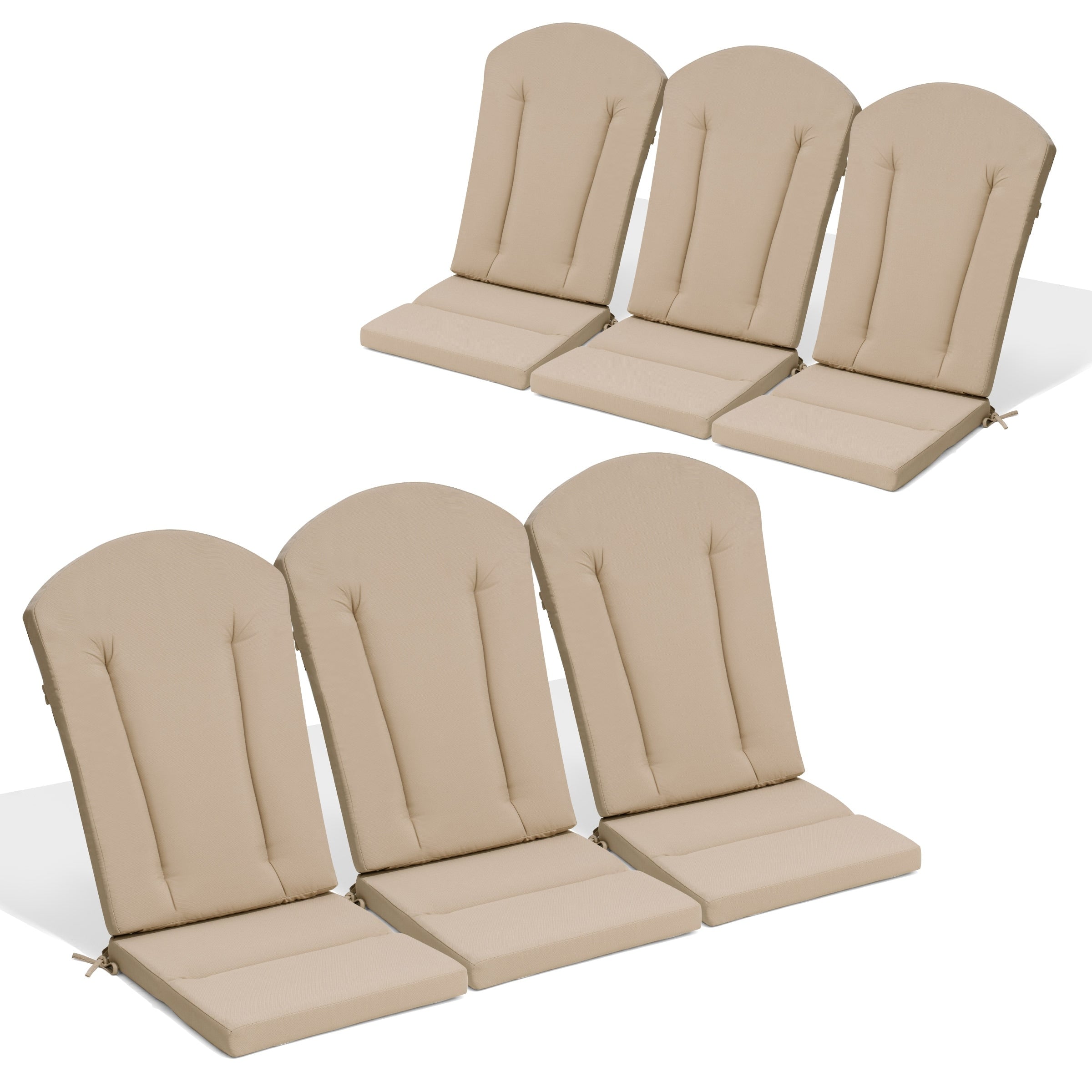 19.7X19.7X2.36 In Outdoor Patio Adirondack Chairs Fabric Cushions High Back