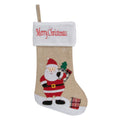 19 Beige And Red Burlap Merry Christmas Santa Christmas Stocking