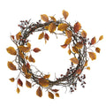 19 Harvest Leaf Berries And Twig Artificial Wreath