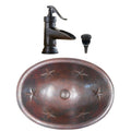 19 Oval Copper Bathroom Sink Texas Stars Design Faucet Kit Included 19 X 14 X 5.5