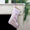 19 Pink And White Babys 1St Christmas Embroidered Teddy Bear Christmas Stocking