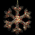 19 Lighted Silver Glittered Berry Snowflake Christmas Window Decoration