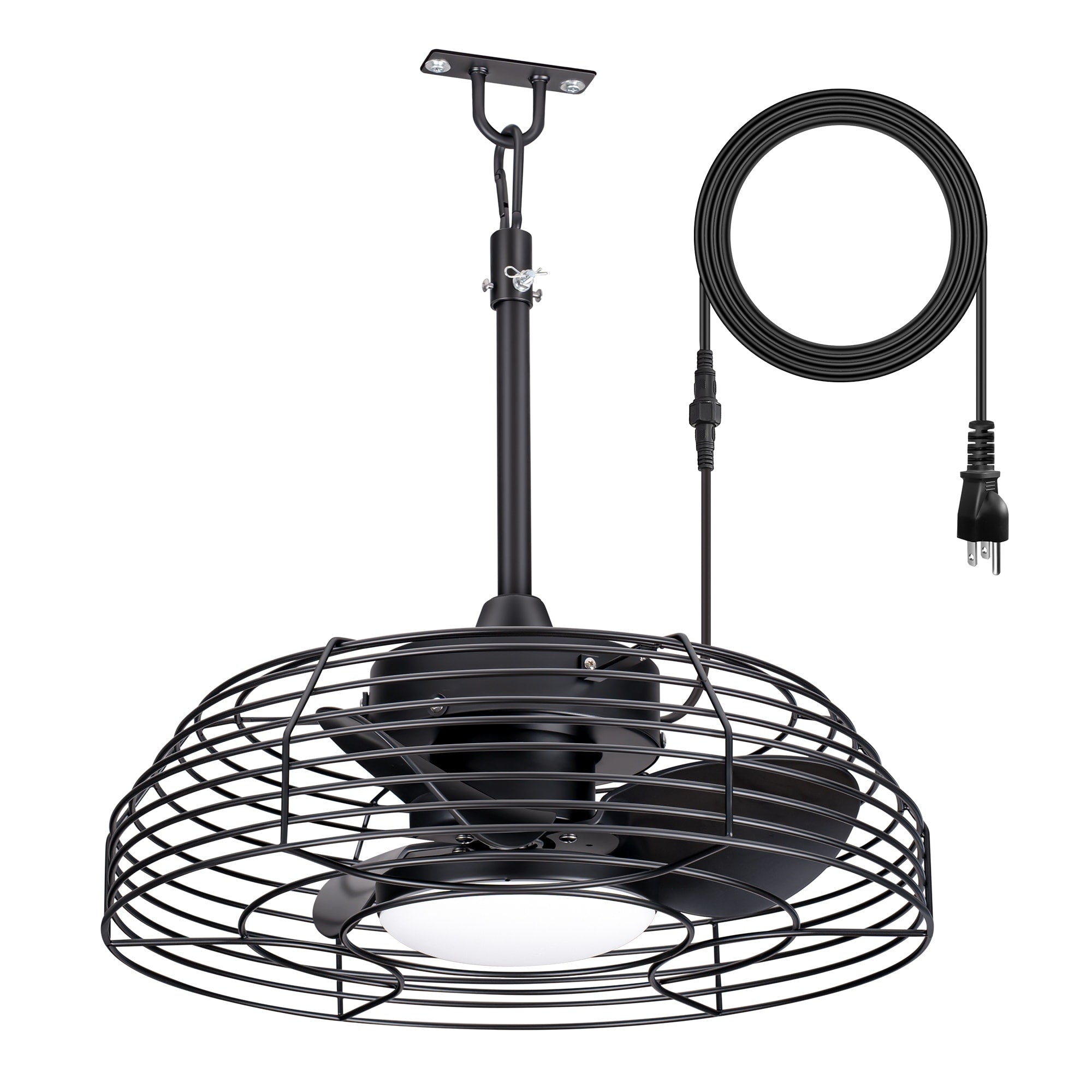 19 Waterproof Ceiling Fan With Light 24W Led Dc Motor 6 Speeds Remote Reversible Timer Quiet 3 Abs Blades 5M Cable
