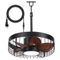 Airsurfer 19 Waterproof Patio Ceiling Fan With Led Light Outdoor Gazebo Fan Dc Motor Remote Control Quiet Wood Grain Blades