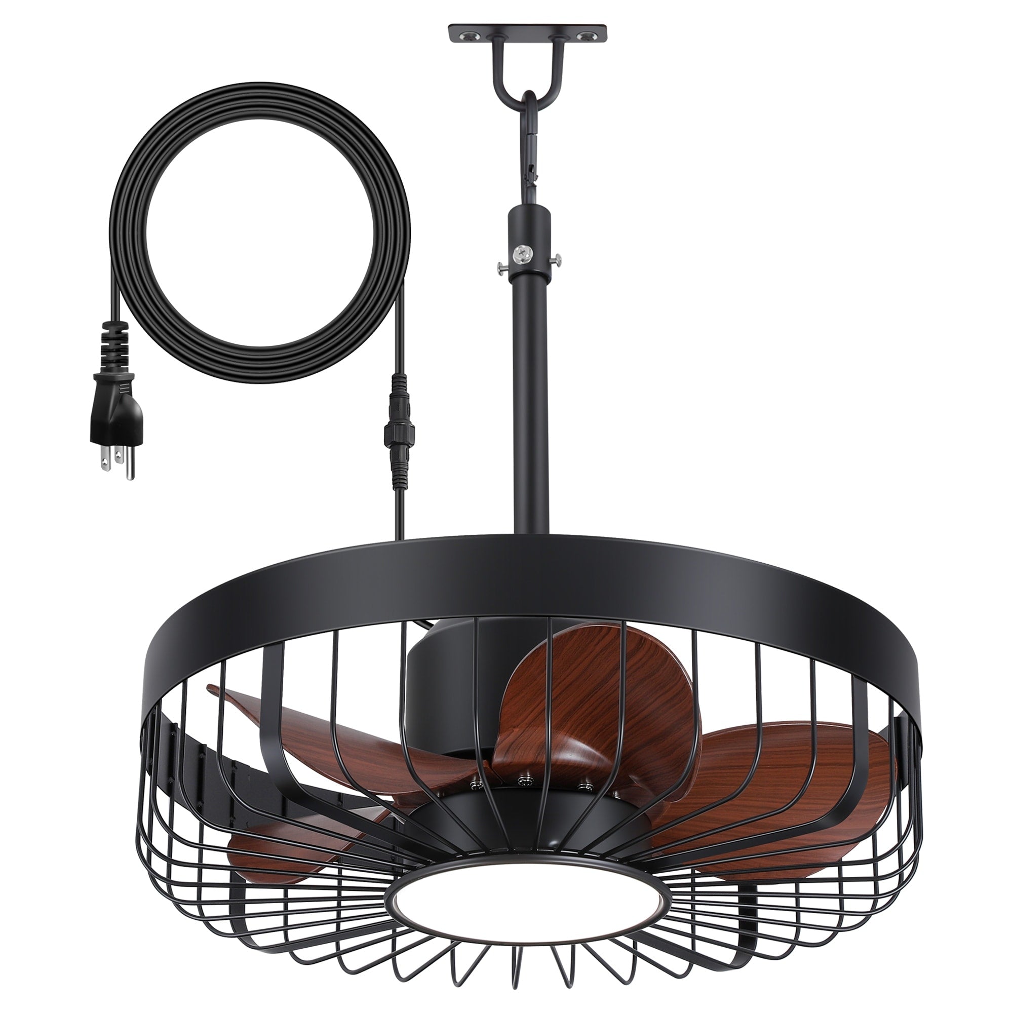 Airsurfer 19 Waterproof Patio Ceiling Fan With Led Light Outdoor Gazebo Fan Dc Motor Remote Control Quiet Wood Grain Blades