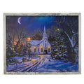 19 White Distressed Frame Led Lighted Church Christmas Wall Canvas N A