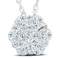 1Ct Diamond Pendant 14K White Gold