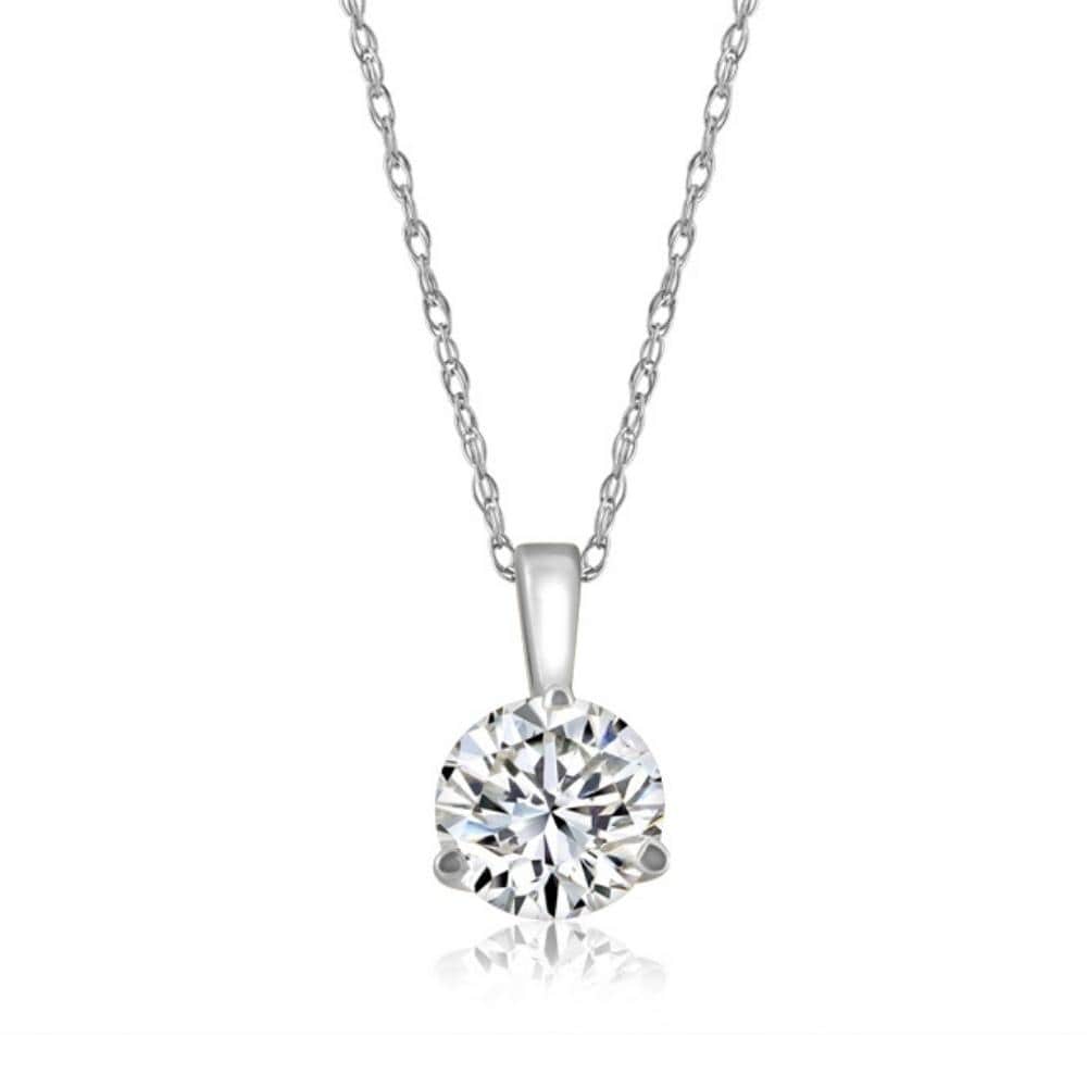 1 Ct Moissanite Solitaire Pendant 14K White Gold Womens Necklace