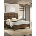 1Pc Brown Architectural Paneling Bed Bedroom Furniture Contemporary Style