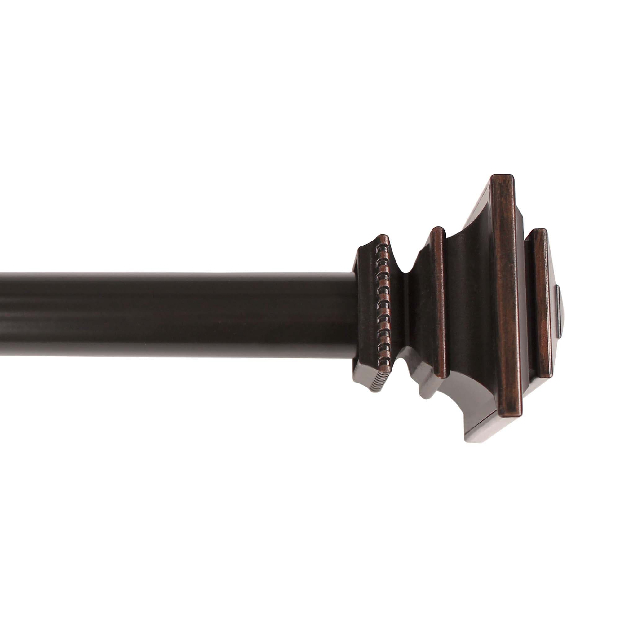 1 Single Curtain Rod Set With Square Finials 50 144