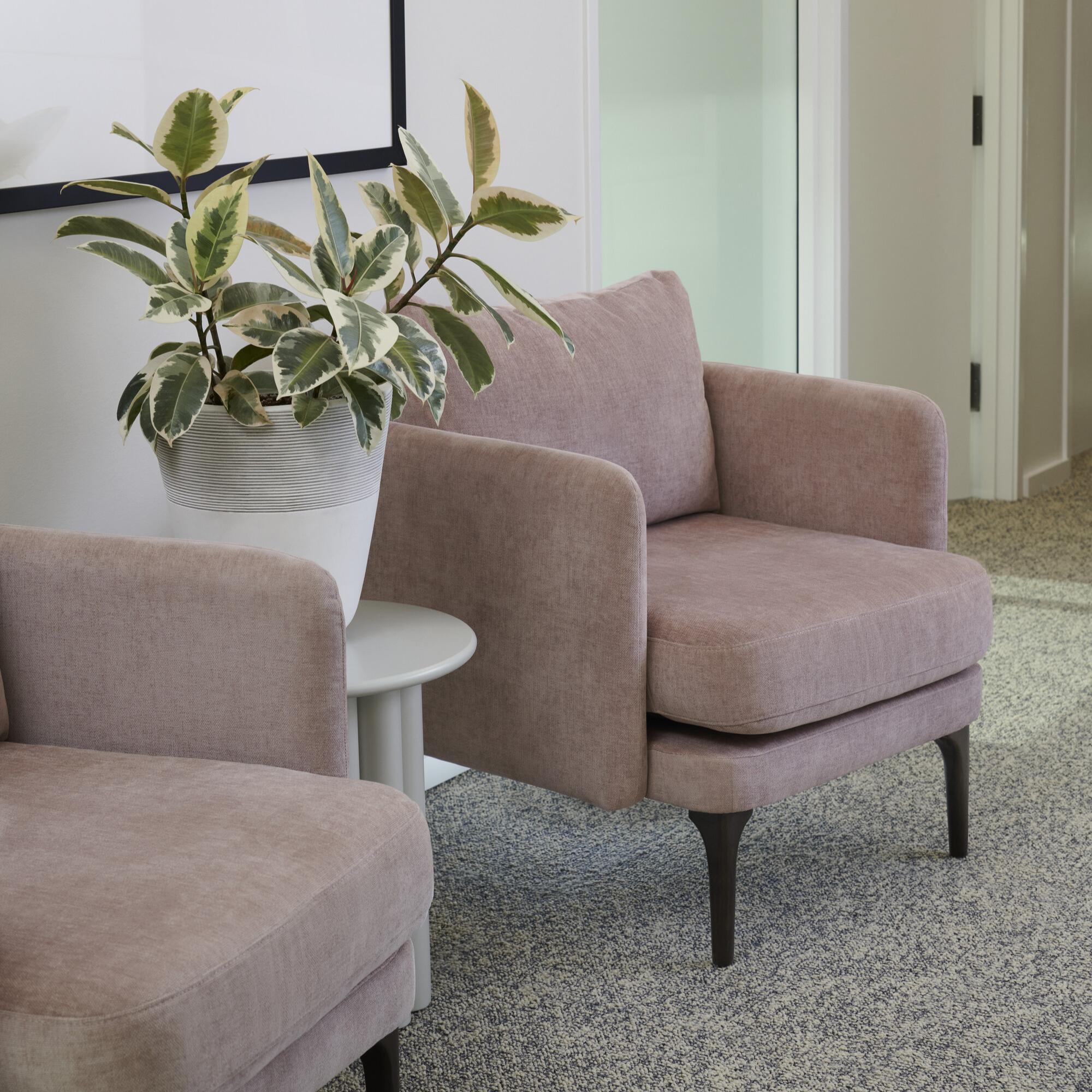 Auburn Armchair - Distressed Velvet, Mauve