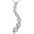 Bliss 14K White Gold 1 Ct Tdw Diamond Journey Pendant 18 Chain