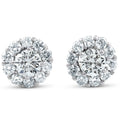 Bliss 14K White Gold 1 Ct Tdw Diamond Halo Studs Womens Earrings