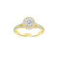 De Couer 14K Yellow Gold 1Ct Tdw Diamond Halo Engagement Ring