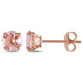 Miadora 14K Rose Gold Morganite Stud Earrings