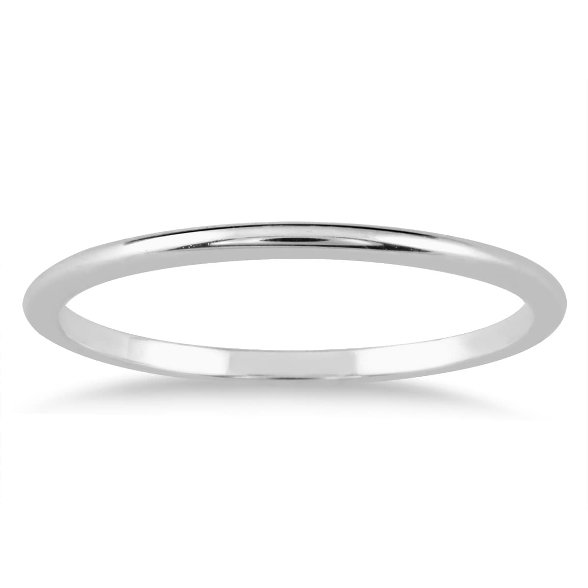 1Mm Thin Domed Wedding Band In 14K White Gold