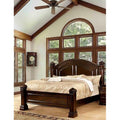 1Pc Formal Cherry Finish Solid Wood Posts Bed