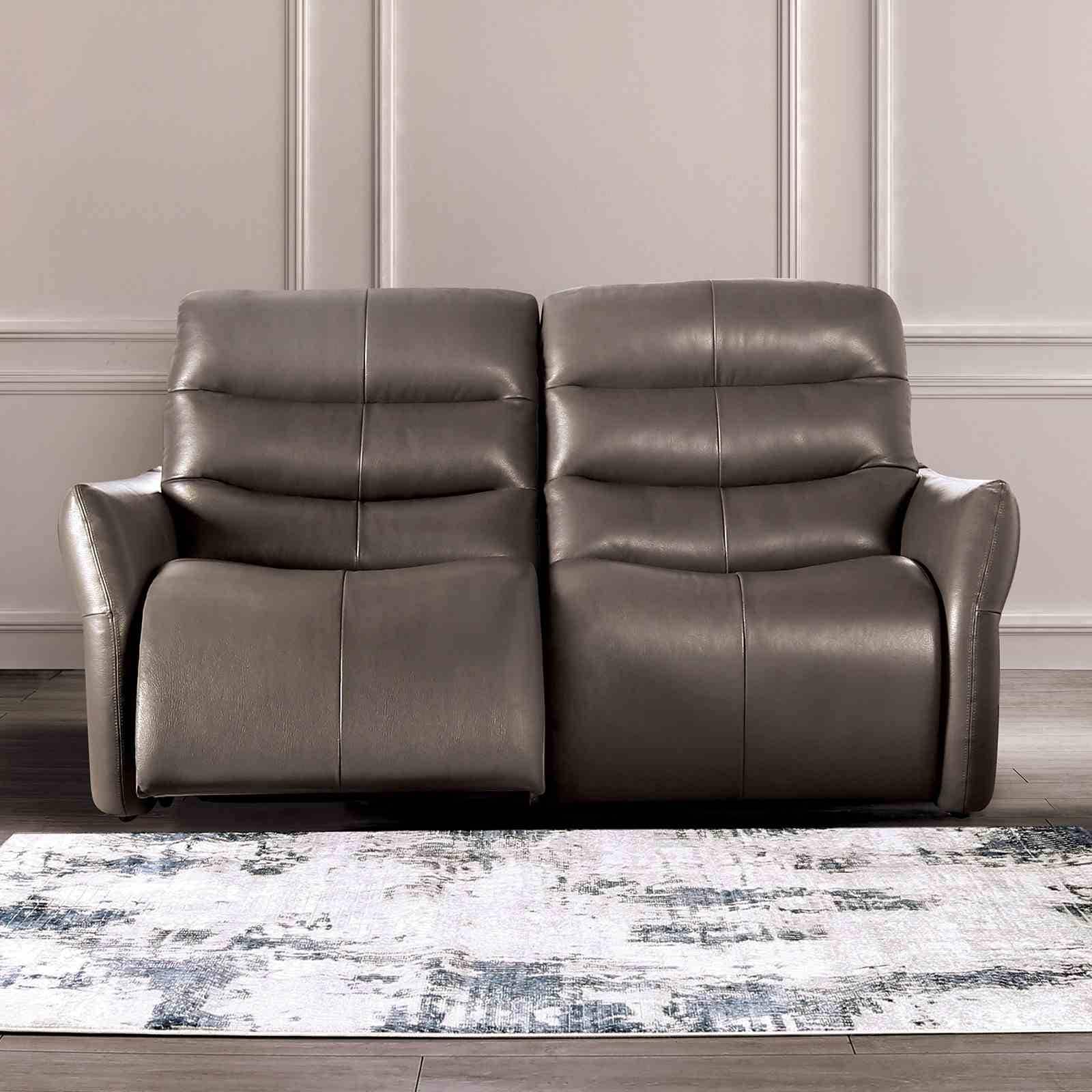 1Pc Power Reclining Comfortable Sofa Gray Finish