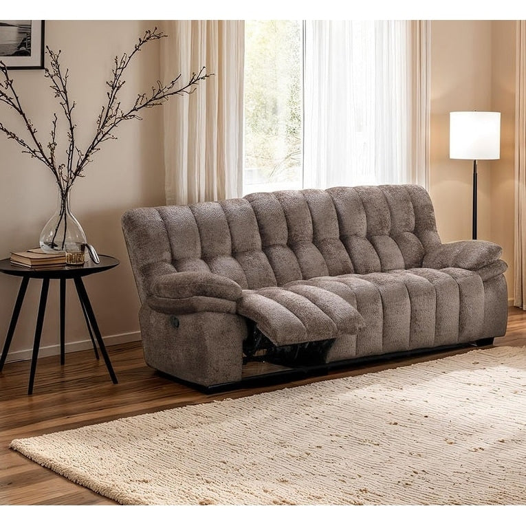 1Pc Sofa Recliner Transitional Brown Fully Upholstered