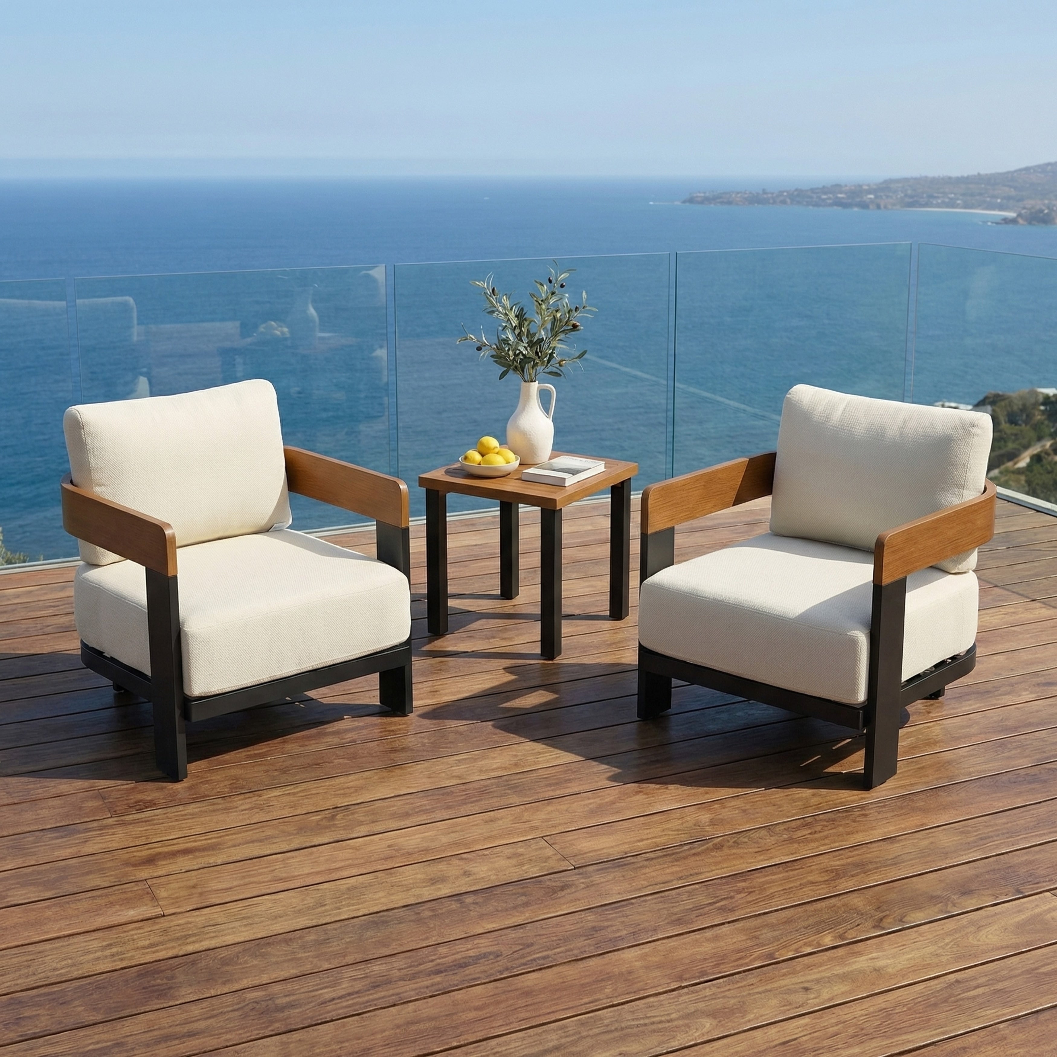 2 Person Patio Conversation Sets With Cushions Outdoor Set Furniture 3 Piece